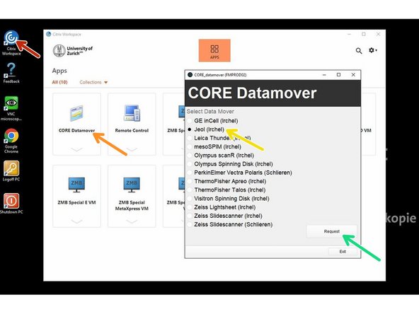 Login at support computer.