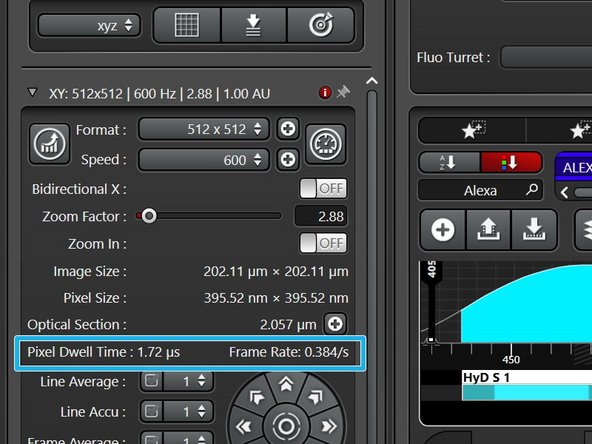 via the drop down menu (presets) or via &quot;+&quot; for every other scan speed.