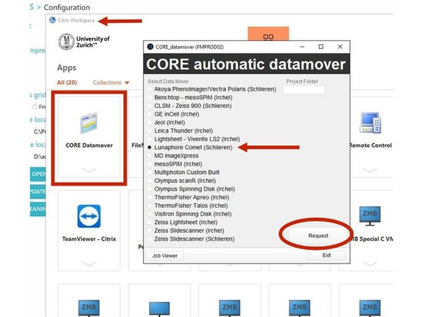 a) Click on the protocol of interest (by default the most recent appears at the top of the list).