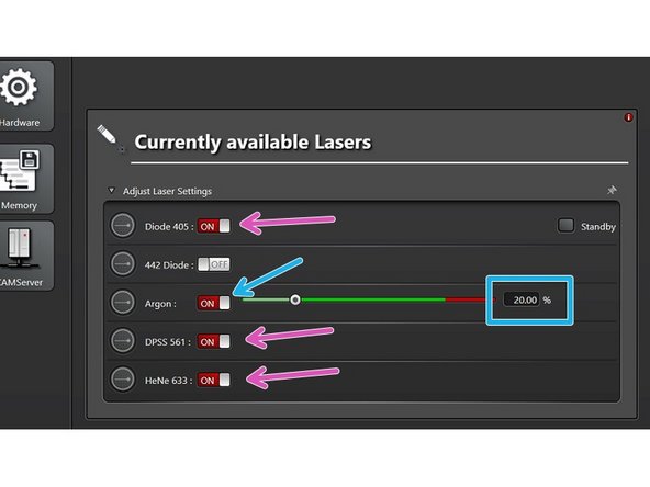 Select the &quot;Laser Config&quot;