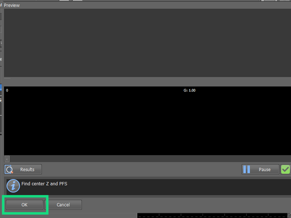 Go into Live Mode and focus your sample. Press &quot;OK&quot;.
