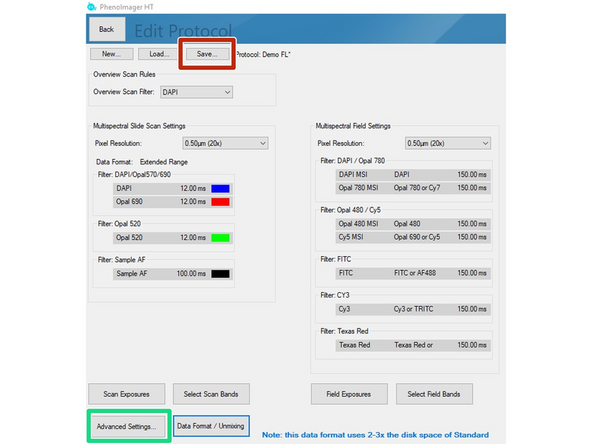 You may open the &quot;Advanced Settings&quot; to change parameters like the Coverslip thickness of your sample or the channel used for the Autofocus (DAPI = default).