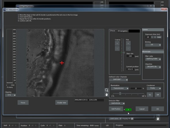 Confirm with &quot;OK&quot; (&quot;A1 measurement&quot; window).