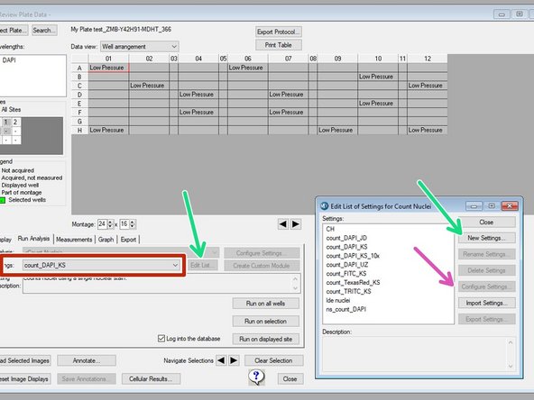 Select your channel to be displayed and analyzed.