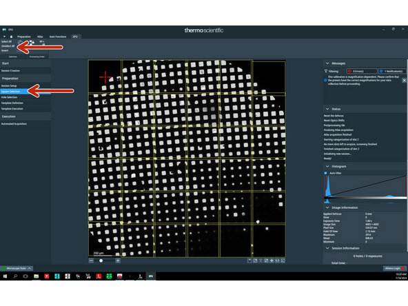 In 'Square selection' click 'Unselect all'.