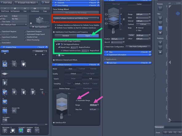 Go to the &quot;Focus Strategy&quot; Tab and select &quot;Combine Software Autofocus and Definite Focus&quot;.