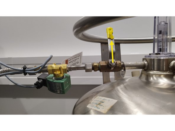 Close manual valve on the pressurized nitrogen tank.