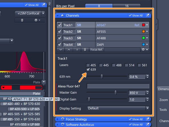 Try to fit he filters omitting as good as possible any bleed-through between channels.