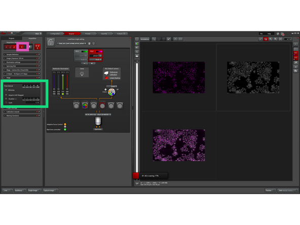 Enable "TimeLapse" to define how your sample is imaged over time.