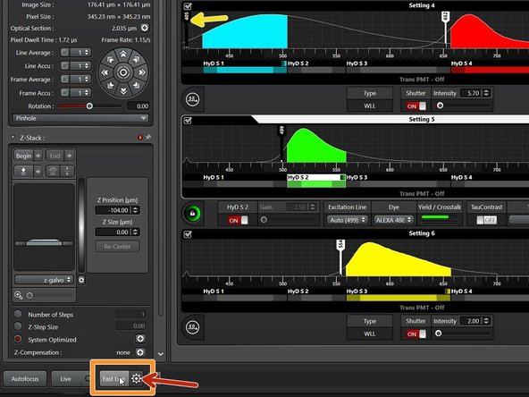 You can use the &quot;Fast Live&quot; button to quickly adjust focus or zoom.