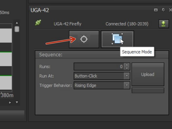 Use the &quot;Click And Fire&quot; mode to test your settings or start your experiment.