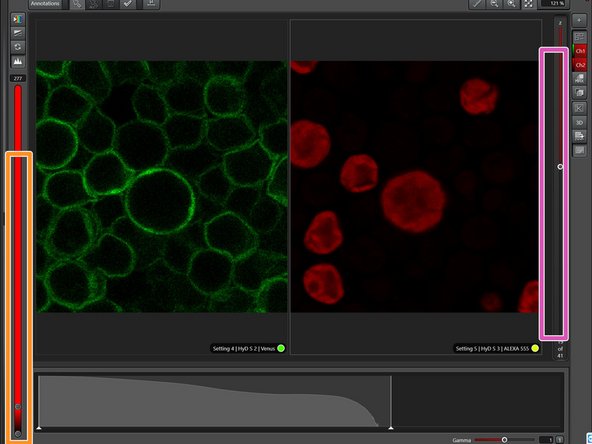 You can adjust contrast by using the slider.