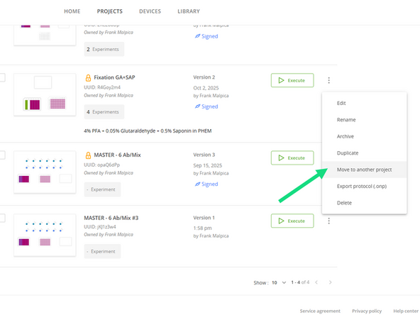 In the OneLab software, find the &quot;MASTER - 6 Ab/Mix&quot; protocol.