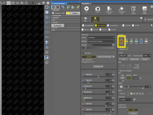 Switch back to 4x magnification lens