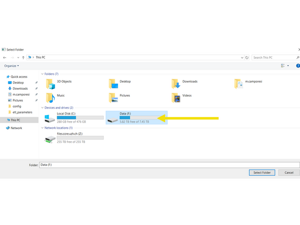 Do this step once you have finished your imaging session and the software is closed. Starting the Datamover while MesoSPIM control is still open can cause data loss.