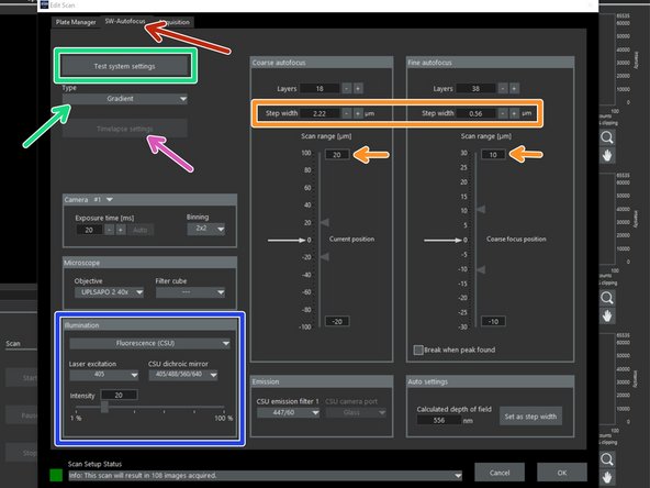 Go the to the &quot;SW-Autofocus&quot; tab .