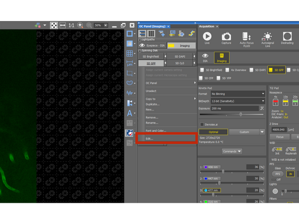 Rightclick on your OC and choose Edit