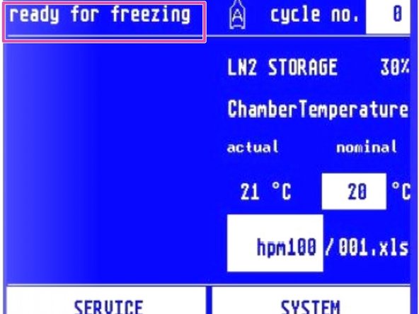 The system is now &quot;ready for freezing&quot;