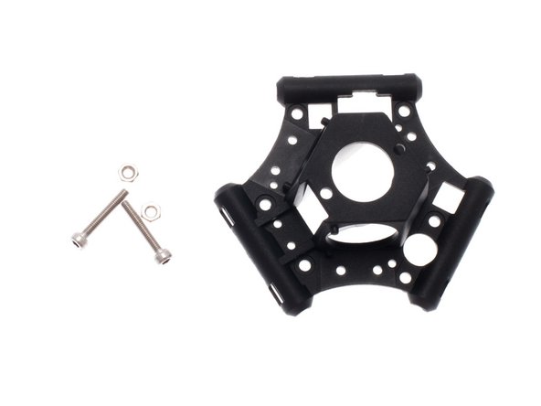 Thread 2x M3 x 18mm SHCS through the top of the end effector, and secure with M3 nuts, threading the screw 3-4 turns past the nut to ensure that it will not fall out accidentally.