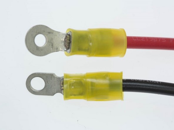 We provide heavy gauge, pre-crimped DC power cables for the printer.  Note that there are two ends; one is for connection to the Brainwave Pro, one is for connection to the DC power supply (bigger hole, smaller OD).