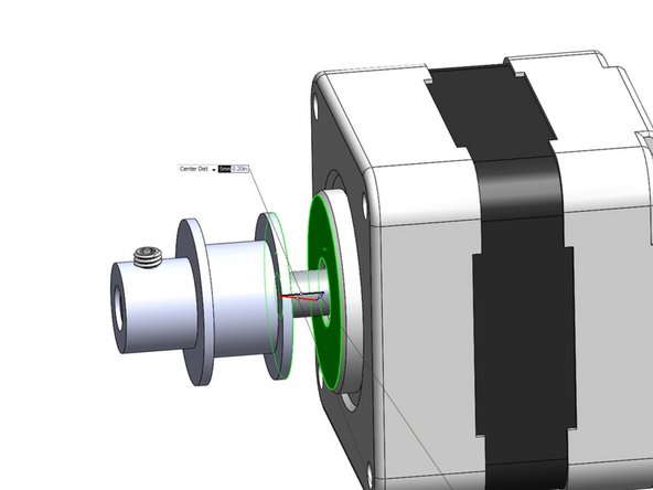 The distance between the flange of the timing belt pulley and the flange highlighted on the stepper motor should be 5mm (+/- 1mm).