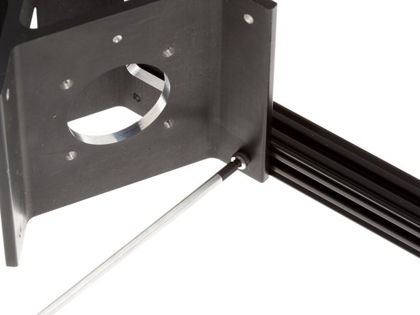 Secure with 2x M3 x 8mm SHCS on each OpenBeam extrusion, 6 sides total, using the included ball-head 2.5mm hex driver.